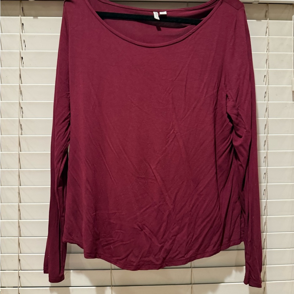 Cato Deep Red Long Sleeve Blouse